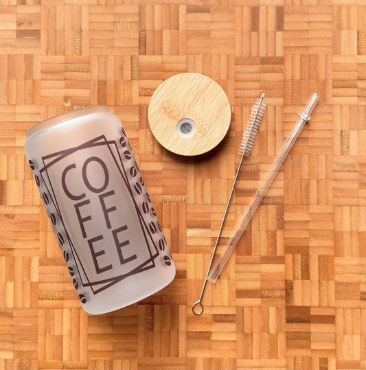 Coffee Frosted Glass Tumbler